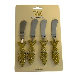 BKP‎ Designs Gold Fish Handle Spreaders Set of 4 New!